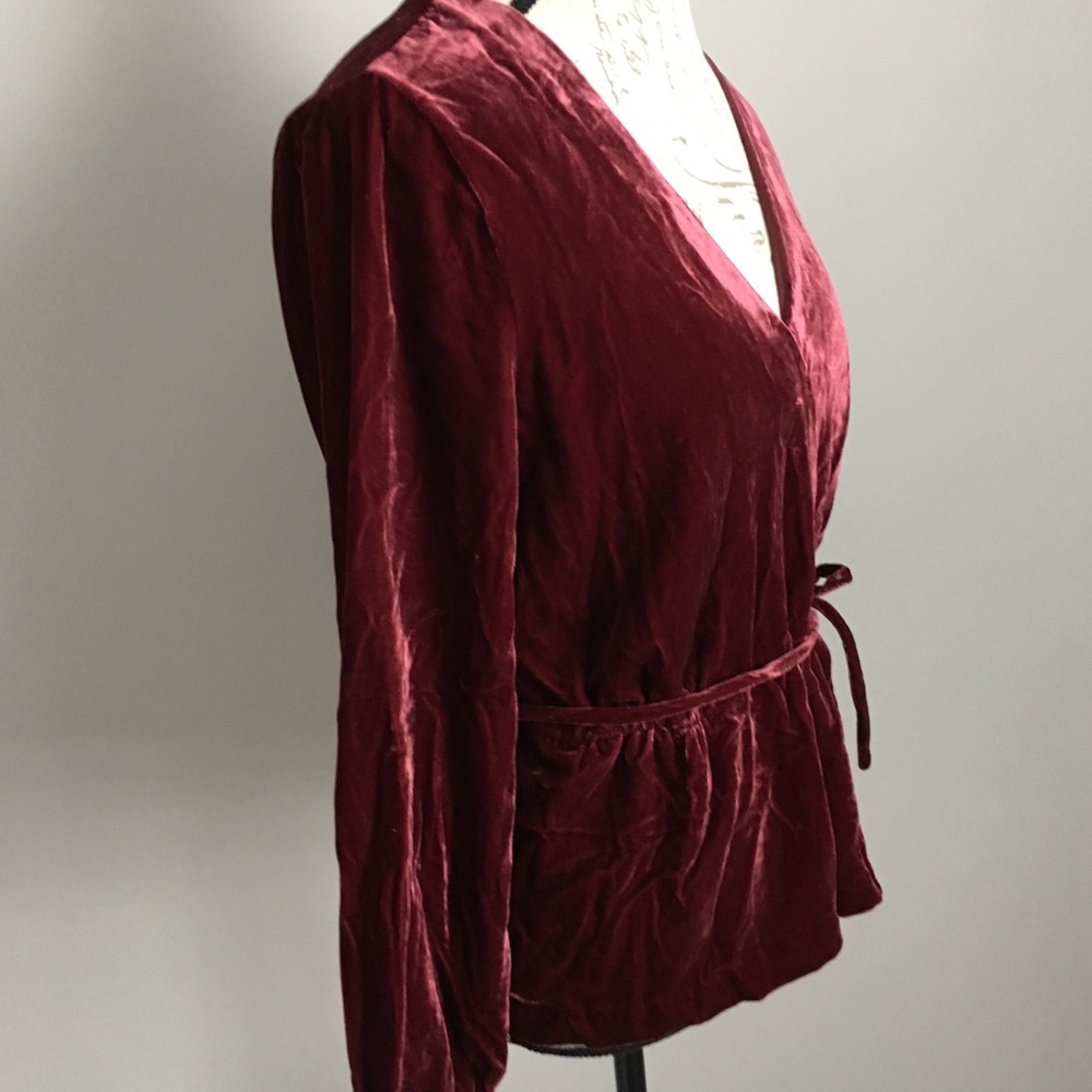 J.CREW Faux-Wrap Top in Drapey Velvet NWT - Picture 6 of 9